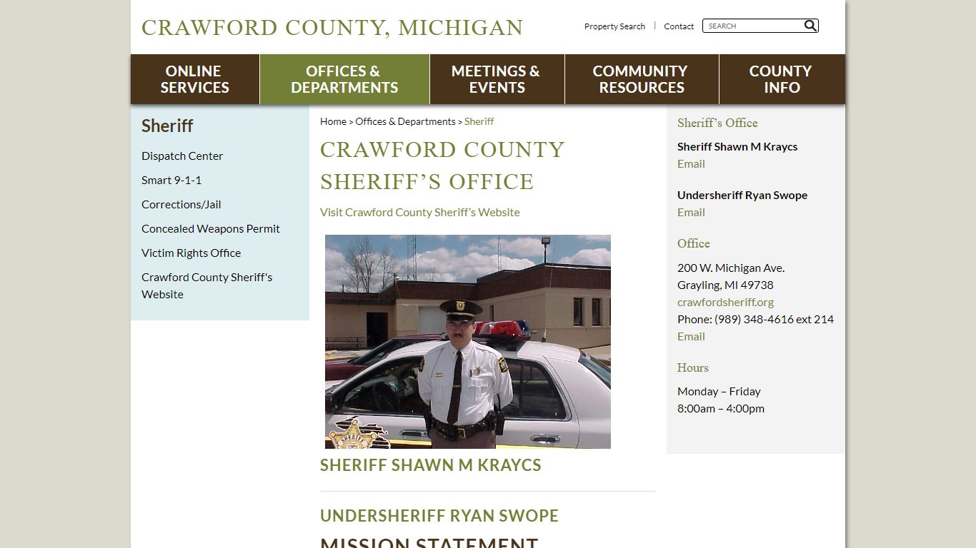 Crawford County Michigan Sheriff